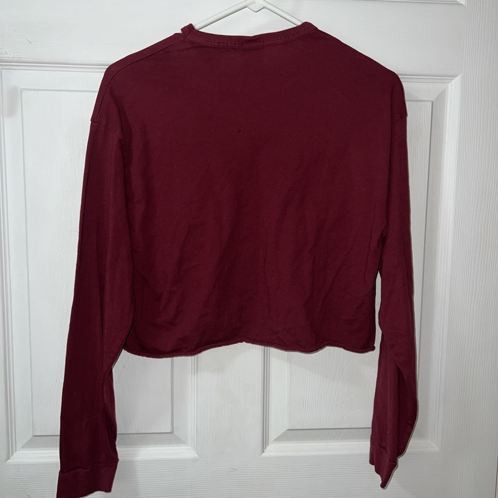 Florida State Seminoles Pink VS Shirt Women's Sz Small Burgundy Long Sleeve Crop - Picture 7 of 7